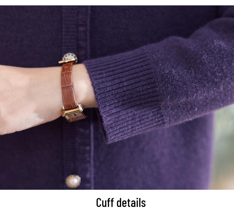 2025 Stylish Winter Fleece Sweater for Middle-Aged & Elderly Women - Half-High Collar, Plus Velvet Warmth.