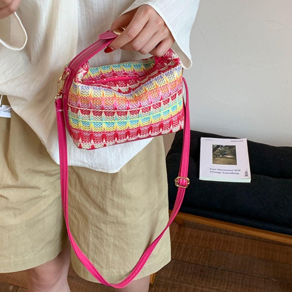 Leisure Weave Handbag Trendy Women Shoulder Bag Summer Straw Crossbody Bag Women