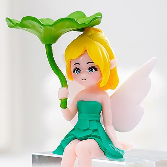 Miniature di Fate Ragazze Fatate Ornamenti con Foglia di Loto per Fioriera Giardino Fatato Paesaggi Muschiosi Scrivania di Casa Scaffale Decorazione per Auto