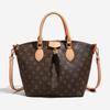 New Fashion Pleated Crossbody Bag for Women Luxury Versatile Casual Shoulder Bag Vintage Floral Print Tote Bucket Handbag
