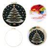 Christmas Tree Stamped Cross Stitch Embroidery Kits with Hoop Cloth Color Thread