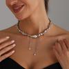 Vintage Love Heart Corss Tassel Pendant Choker Necklace For Women Creative Clavicle Chain Wed Bridal Neck Jewelry Gift