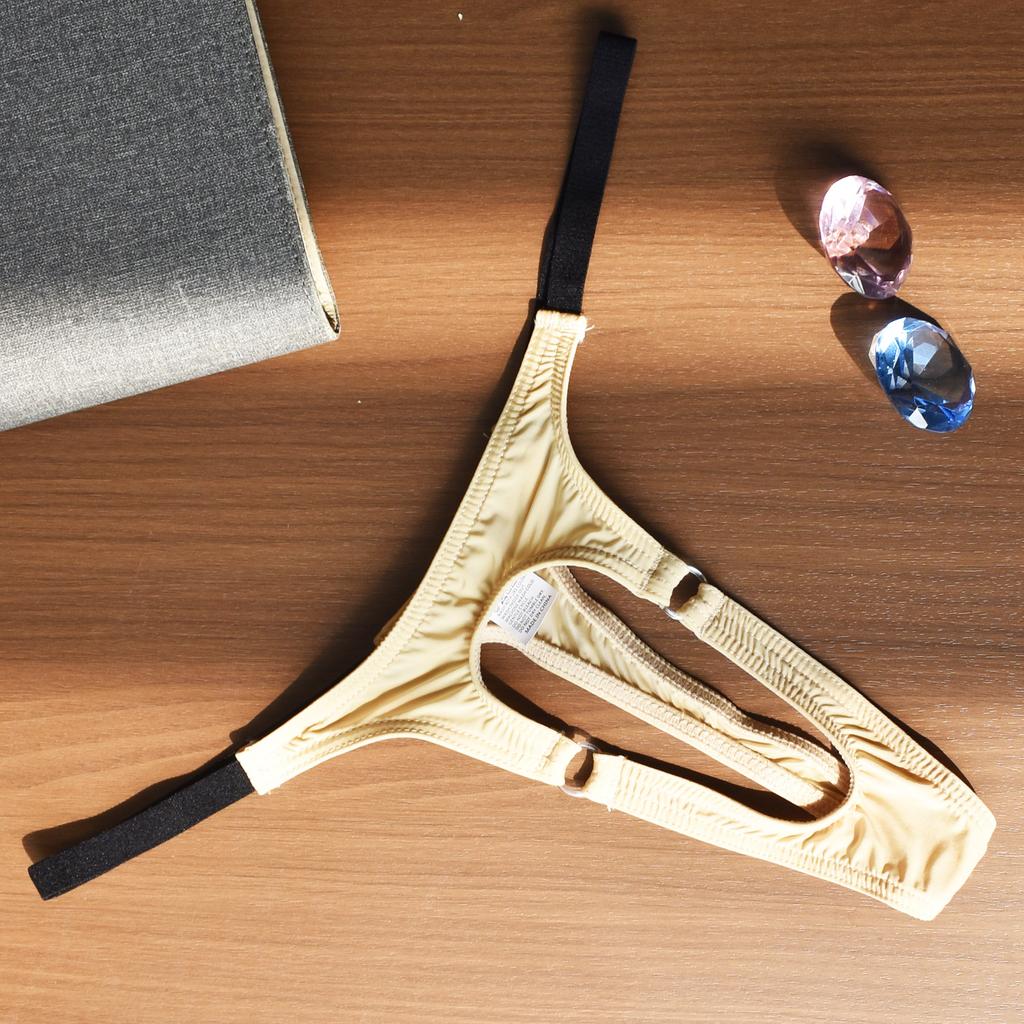 Penis Hole Underwear Erotic Panties For Men Sexy Cock Ring Underpants Male Sex G-String T-Back Thongs Ice Silk Erotic Lingerie