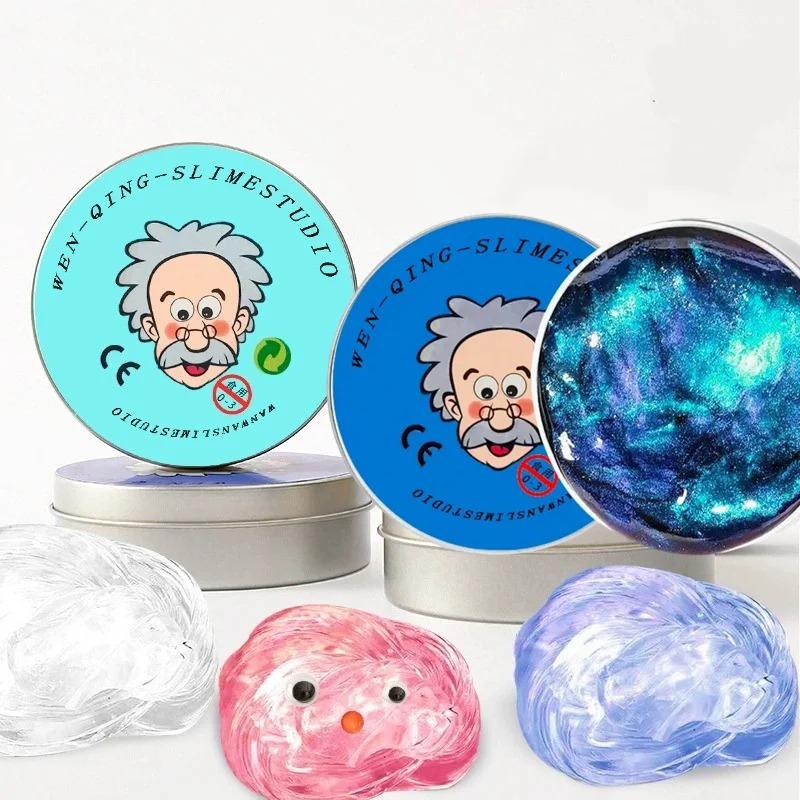 Neue Stressabbau-Spielzeuge Alter Mann Flüssiger Squishy Transparenter Kristall-Schleim Flauschiger Schaum-Knete Kinder Sicher Hüpfender Dehnbarer Farb-Schleim