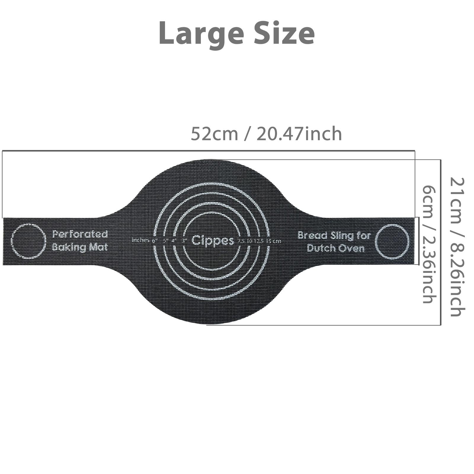 

Perforated Silicone Bread Sling for Dutch Oven, with Long Handle, Nonstick & Reusable, Bread Baking Mat for Sourdough Transfer