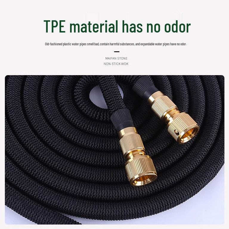 High-Pressure Telescopic Water Hose with Explosion-Proof Nozzle, Ideal for Car Wash and Garden Watering.