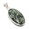 Seraphinite Gemstone 925 Solid Sterling Silver Jewelry Pendant 2.13" SU-10275
