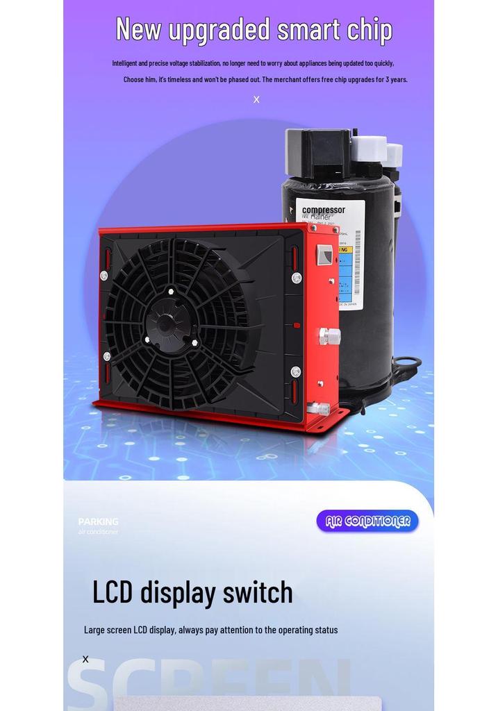 24V Electric Parking Air Conditioner for Large Trucks, RVs, and 12V Vehicle Modifications