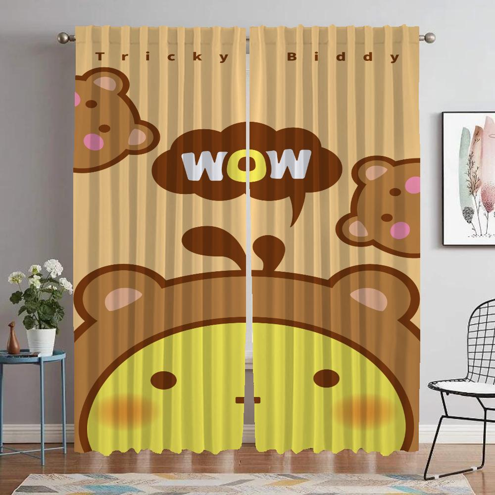 Tricky Biddy Blackout Curtains for Living Room Tulle for Bedroom Home Interior Curtains 2 Pieces Shades Halloween Decoration