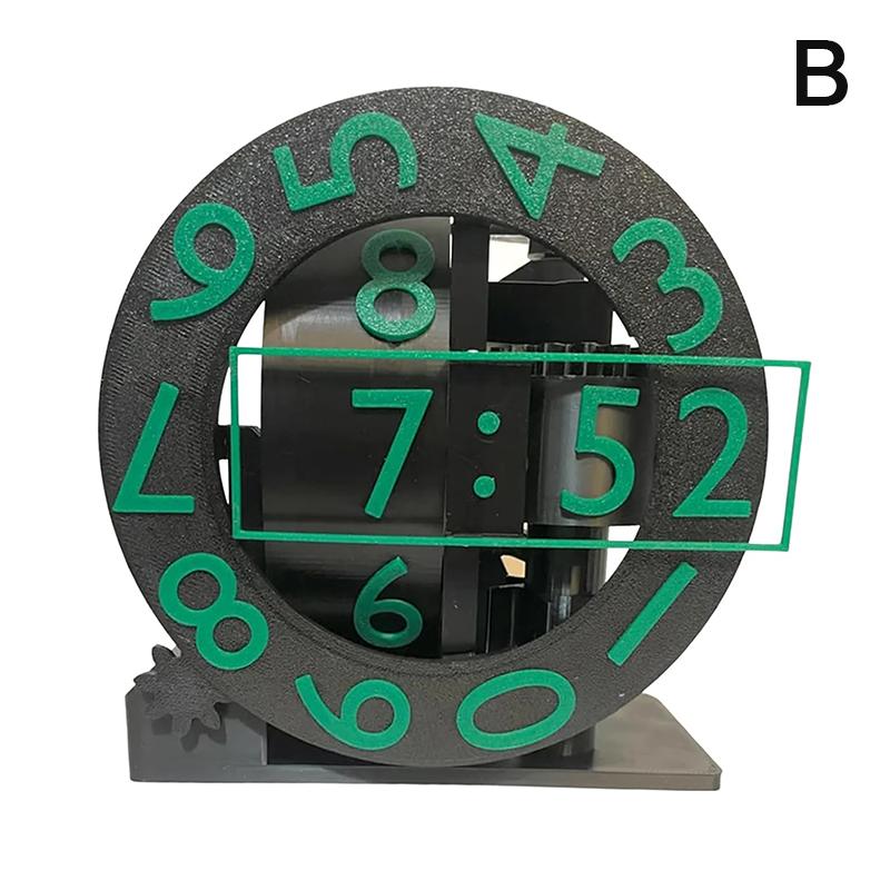 3D Printed Triaxial Clock With Rotating Numeric Display Pla Digital Clock Living Room Desktop Digital Clock Home Decoration