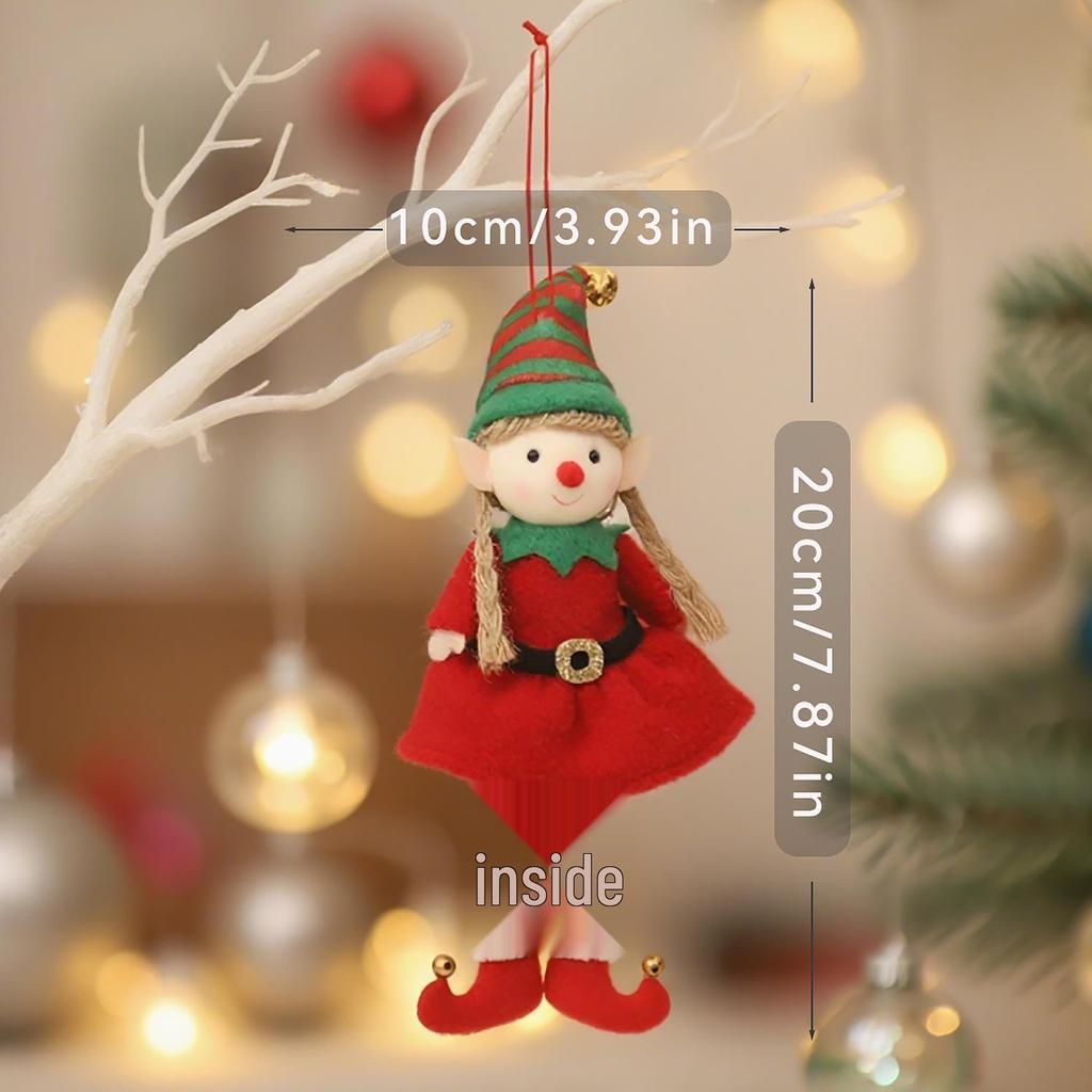 Cartoon Couple Elf Belt Christmas Tree Ornaments