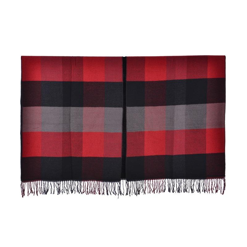Ladies tassel plaid shawl ethnic cape autumn and winter Xinjiang northwest travel photo cape thickened scarf