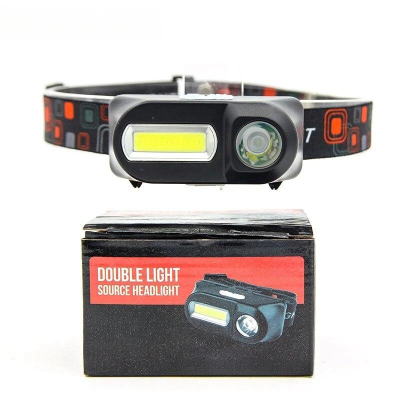 Usb Charging Headlight Cob Outdoor Emergency Headlight 18650 Battery Multi Functional Lighting