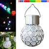Outdoor Solar LED Hanging Lantern, Waterproof Hollow-Out Ball Lamp for Garden, Yard, and Patio Decoration