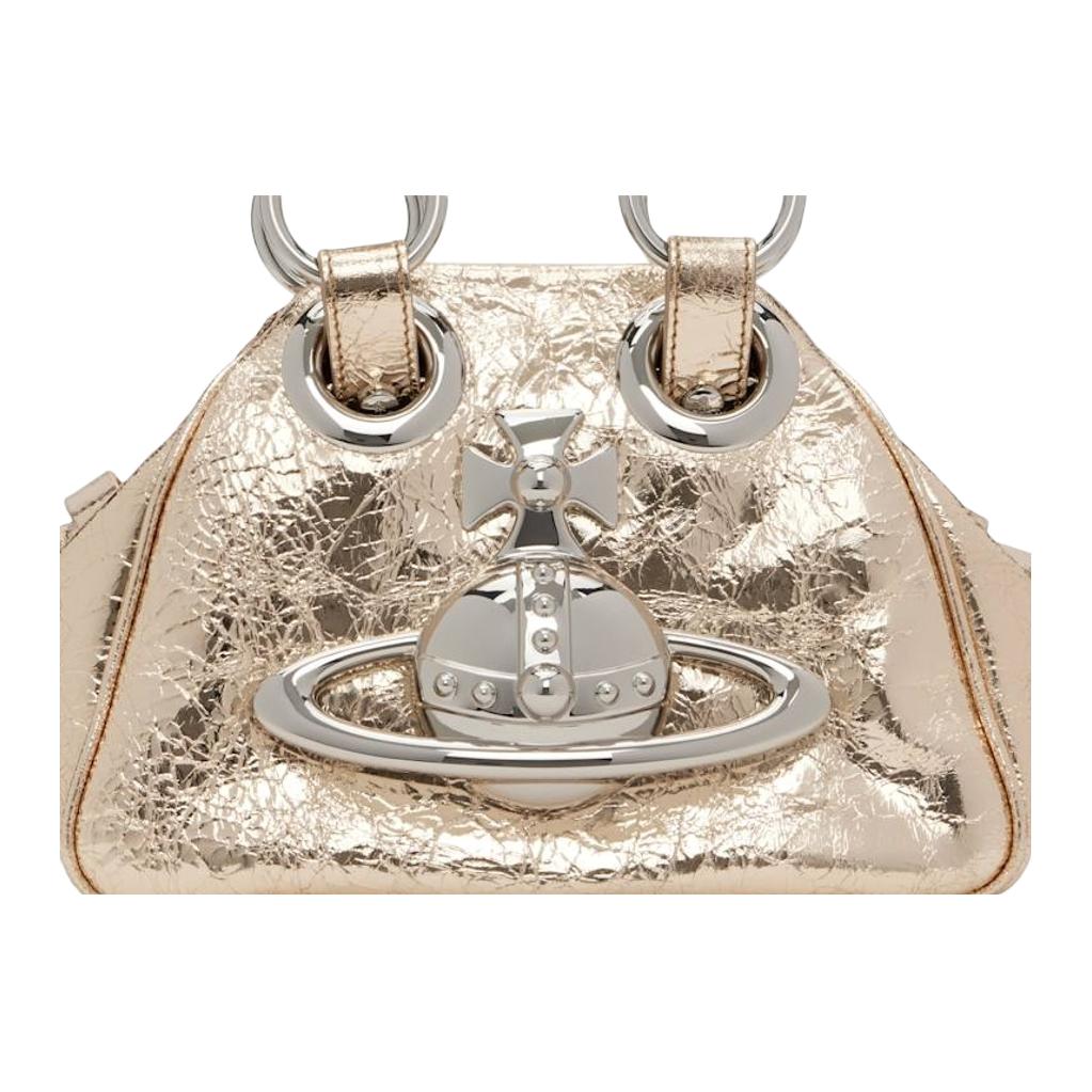 VIVIENNE WESTWOOD West Queen Archive Brand Logo Leather Shoulder Bag Women Shoulder Bag Gold 46020008WL00A7R401