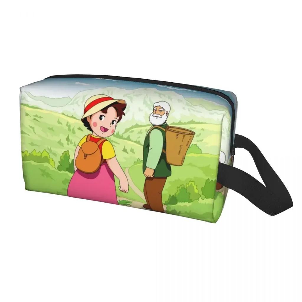 Heidi Peter And Grandpa Family Travel Cosmetic Bag Alps Mountain Anime Makeup Toiletry Organizer Ladies Beauty Storage Dopp Kit