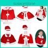 Xmas Red Velvet Santa Claus Hooded Cloak With Hat For Kids Adults