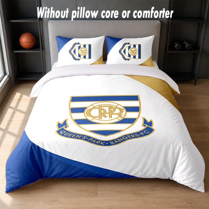 Queens Park Rangers Football Design Bed Bedding Set 1 Duvet Cover + 2 Pillowcases Soft Breathable Household Bed Linens