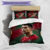 Cristiano Ronaldo Aufdruck Bettwäsche 3-teiliges Set Gemütliches Atmungsaktives Bettbezug-Set als Einweihungs-Feiertagsgeschenk