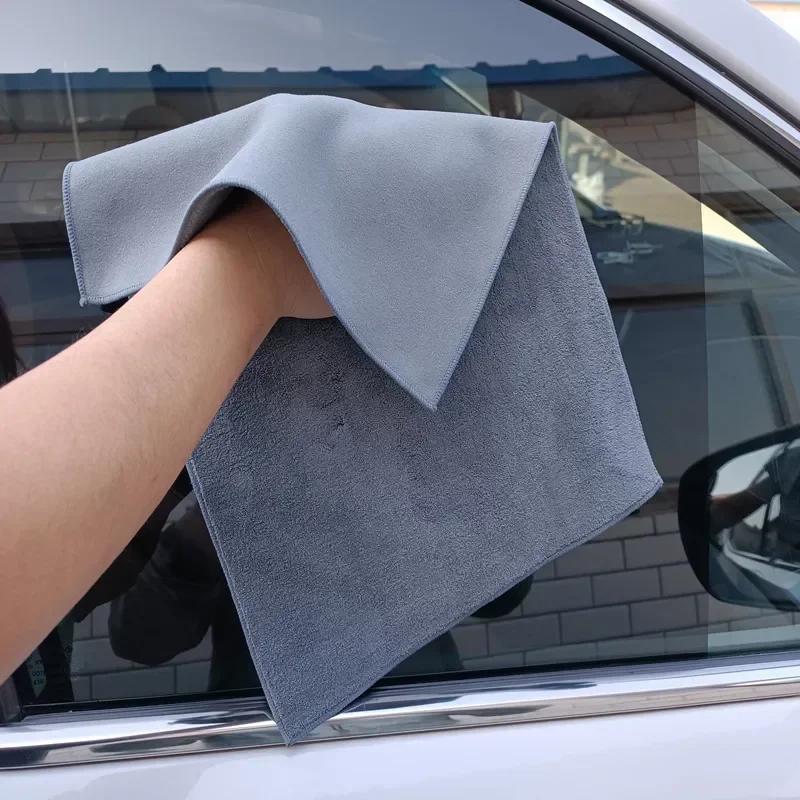 Suede Double-sided Absorbent Car Drying Towel Glass Cleaning Cloth For Windows Cars Kitchen Mirrors Traceless Reusable