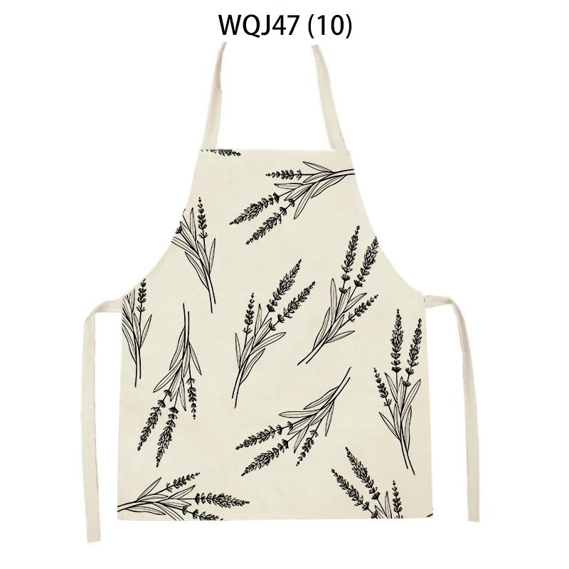 Retro Flowers Linen Kitchen Aprons Floral Printed Cooking Aprons for Women Men Baking Accessories Cleaning Pinafore Delantal