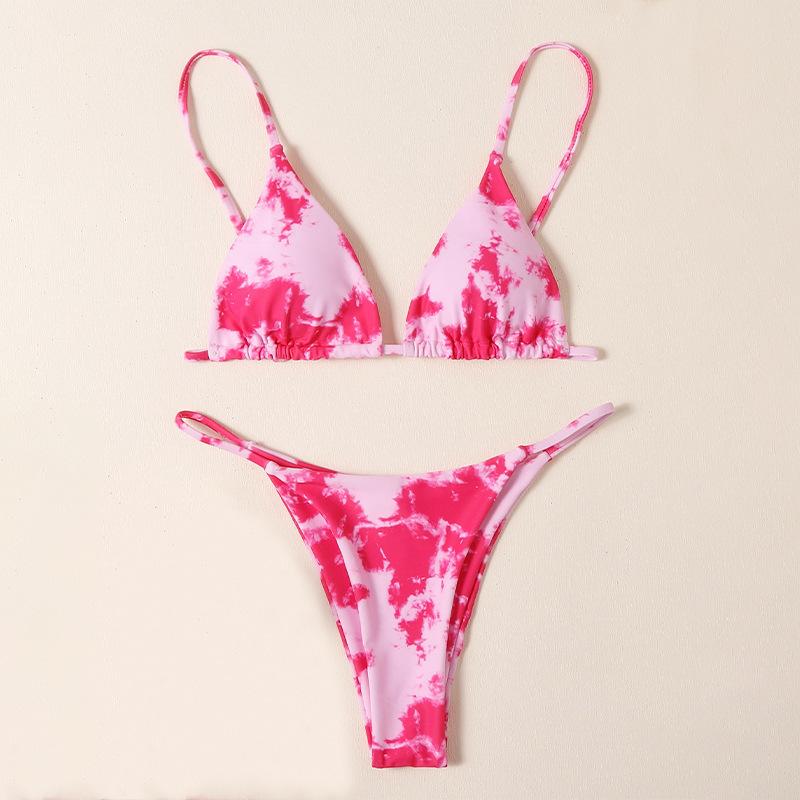 TS JYL-SW276 Tie Dye Bikini Set, Triangle Two-Piece Beach Swimwear For Women L