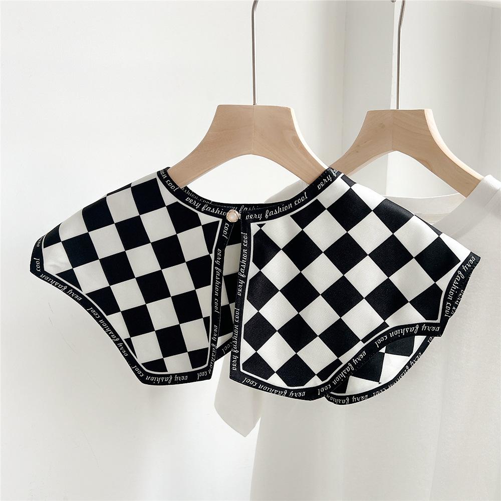 42*43cm Print Flower Sunscreen Shawl Scarf Decoration Fake Detachable Collar Protect Neck Shoulder Women Girl Dress Accessories