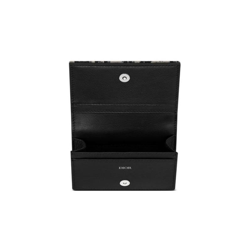 Dior Vollflächiges Logo Klassischer gestickter Monogramm-Kartenhalter Unisex-Kartenhalter Denim-Blau 2ESCH136YSE-H05E