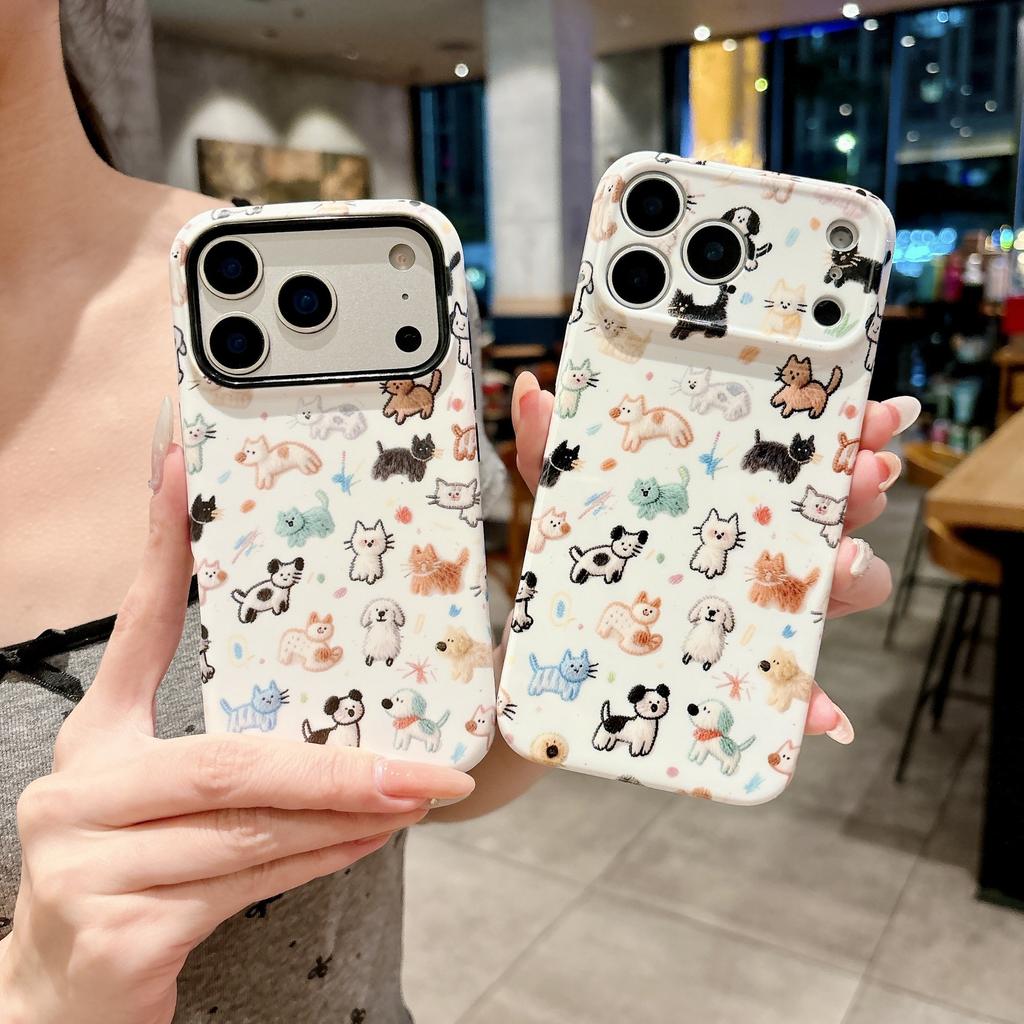 2-in-1 Filin Cat and Dog Zoo Suitable for Apple 17Promax Mobile Phone Case IP16/15pro Personalized 14 Sets