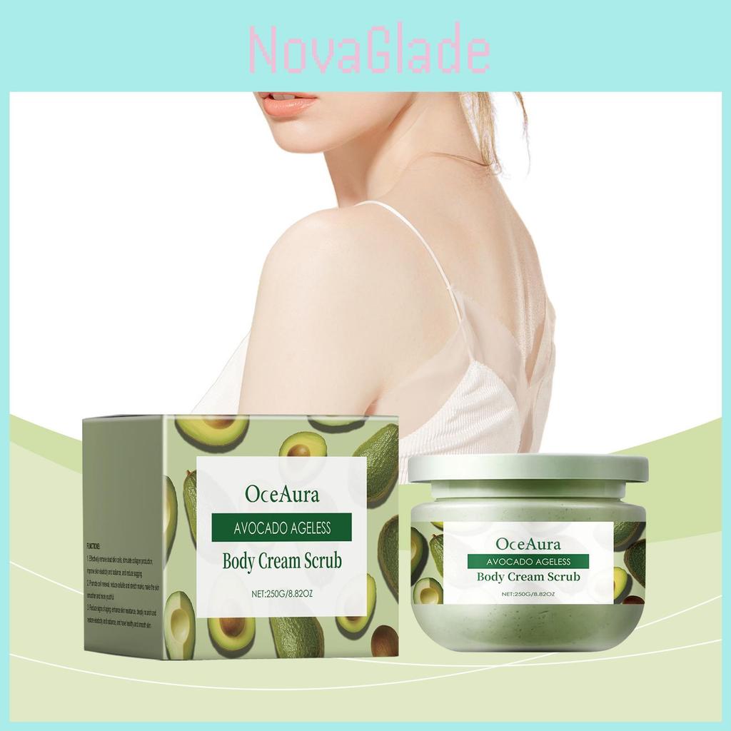 Oceaura Avocado Body Scrub Exfoliating Dead Skin Hydrating Moisturizing Gentle Skin Care 250g