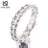 18mm Punk Polished Stainless Steel Cuban Chain Bracelet Men's Chunky Day Button Accessories Party Gift Fashion Jewelry