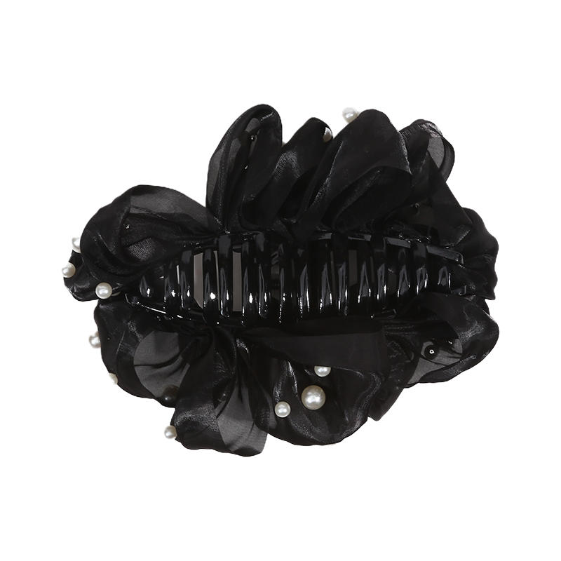 Damen Elegant Groß Chiffon Seide Haarspangen Perle Netz Blase Haarspangen für Dickes Dünnes Haar
