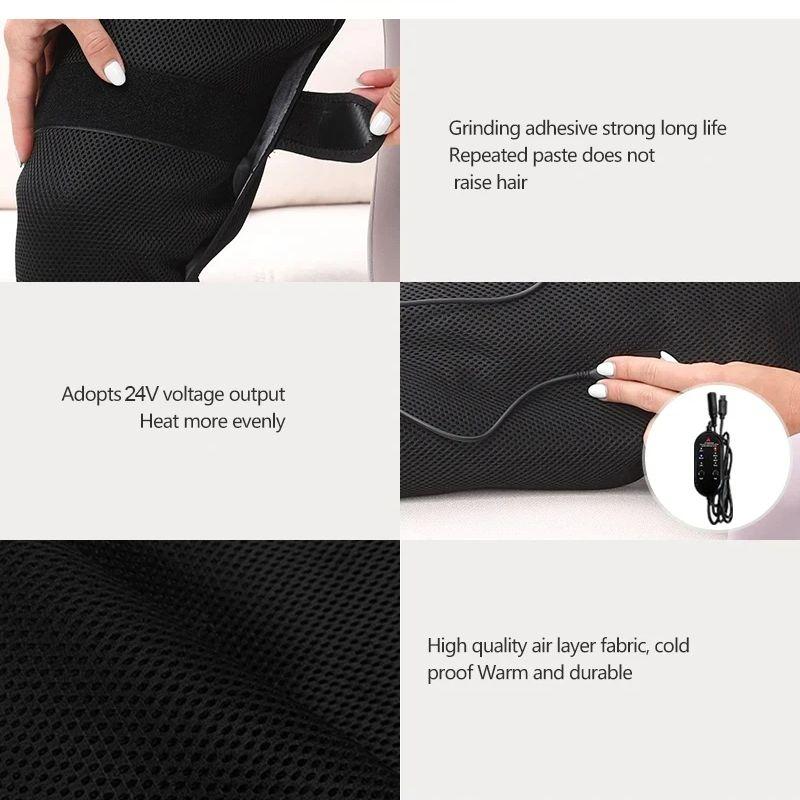 Electric Heated Leg Knee Massager 3 Heating Massage Functions Muscle Pain Relief Blood Circulation Promotion Fits Legs/Knees