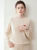 Women's 100% Pure Cashmere Knit Long Sleeve Sweater - Soft & Loose Fit for Autumn and Winter.