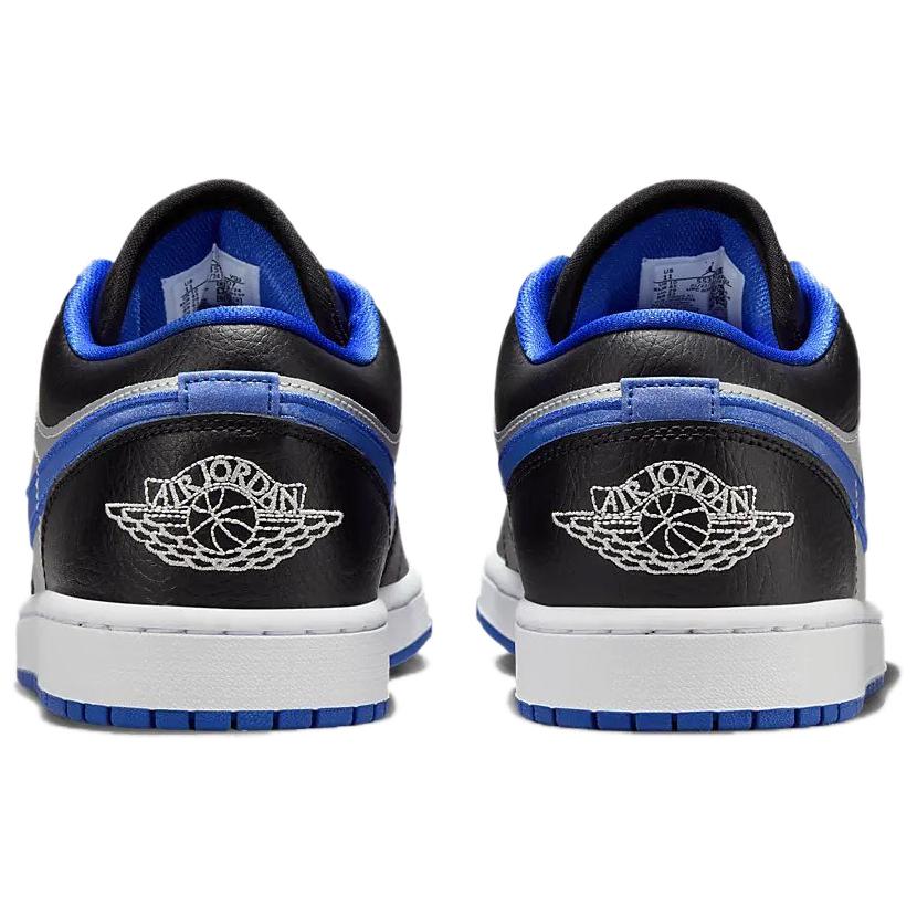 Air Jordan 1 Low Black Game Royal Men Sneakers White Metallic-Platinum 553558-007