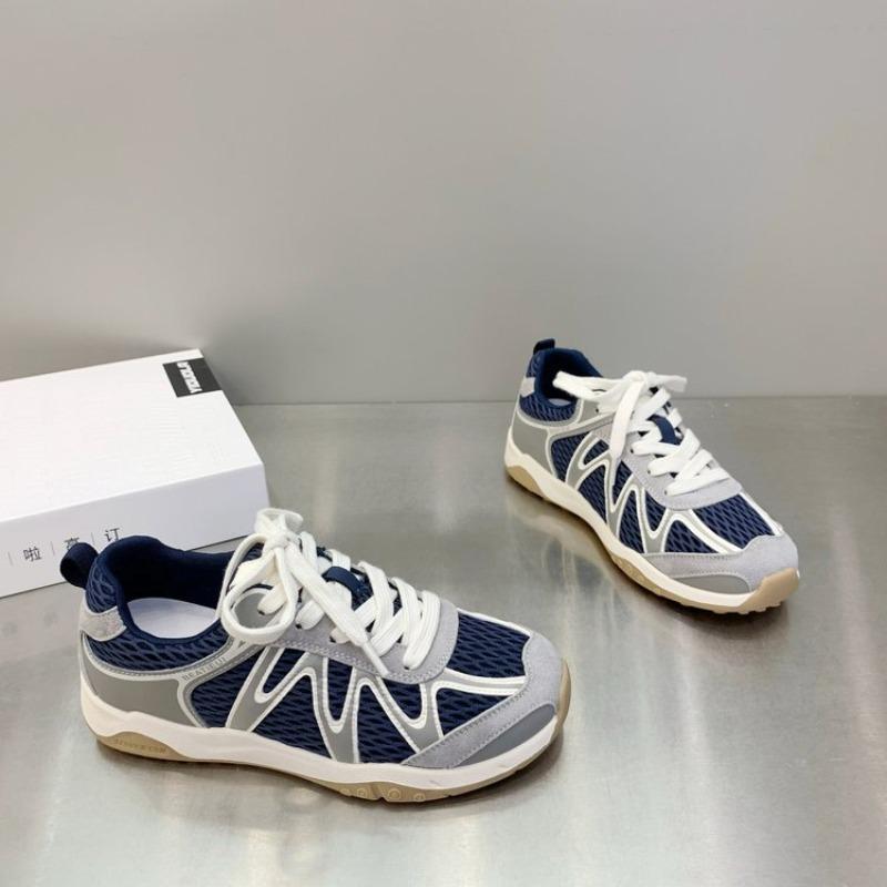 

Fashion 2025 Women s Fashionable Casual Sport Shoes Breathable Mesh Version Autumn New Style Design Comfortable Rubber 35 синий