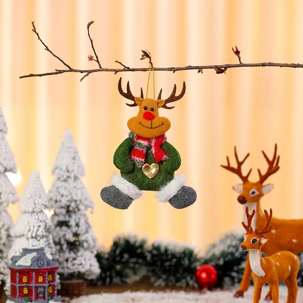 Christmas Tree Doll Hangings Christmas Family Party Dress Up Fabric Art Dance Raise Your Hand Pendant Evening Party Decoration