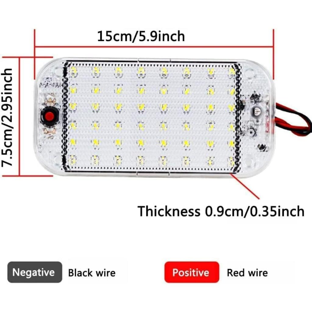 Energy-Saving 12V LED RV Lights with ON/Off Switch - 5W Daylight 6500K, 500LM - Interior Lighting for RV Van Trailer Camper Boat - Pack of 2