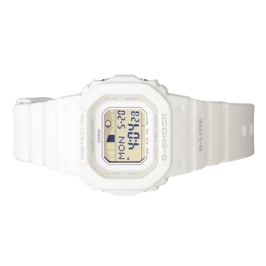 Casio Montre femme G-Shock G-Lide Digital, bracelet en résine biosourcée blanche, quartz, GLX-S5600-7B, 200 m