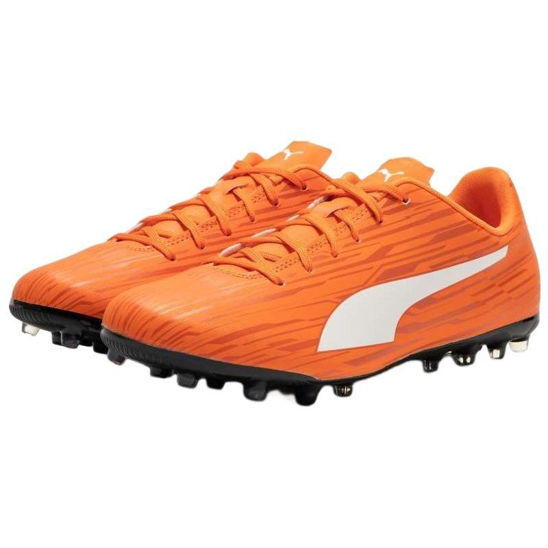 Puma Rapido 3 Mg Artificial Grass Soccer Shoes Men Soccer Shoes White Orange 106573-09