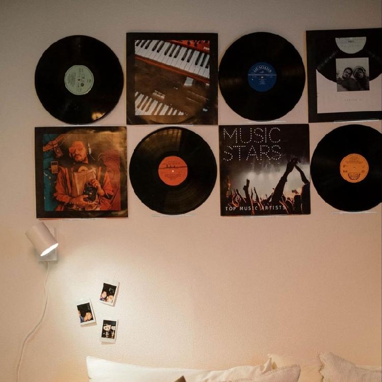 6xRecords Display Racks Durable Record Display Stand Easy Install Floating Shelf
