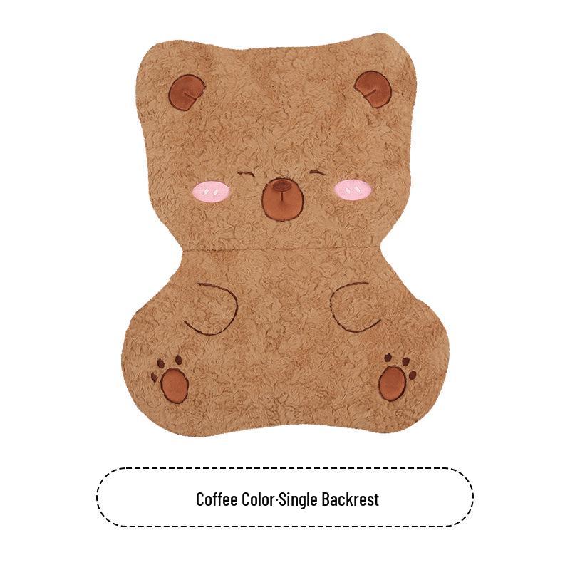 Cartoon Cute Capybara Winter Plush Car Seat Cushion for Cadillac CT5, Aoge XT4, XT5