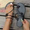 Summer Casual Flat Toed Lightweight Retro Two Sandals