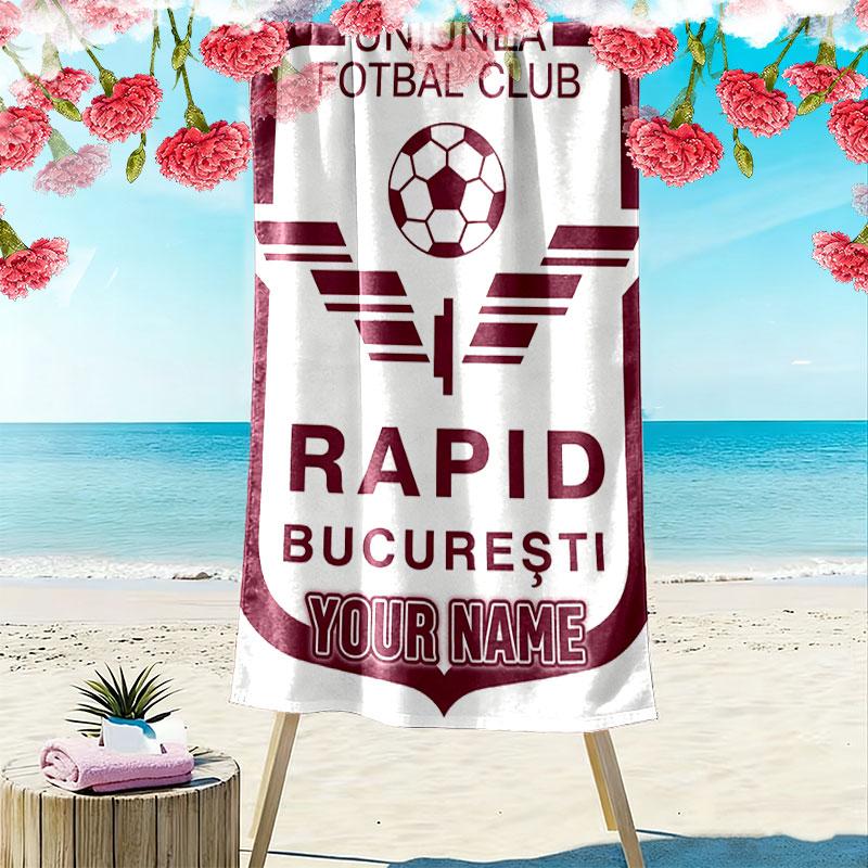Rapid Bucureti  Print Beach Towel, Large Soft Quick Dry Towel for Beach Camping Swimming