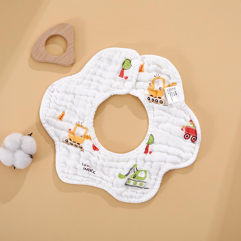 Baby Bibs 360 Degree Rotation 8 Layers Gauze Muslin Baby Kids Bandana Burp Cloth Soft Newborn Infant Saliva Towel Baby Stuff