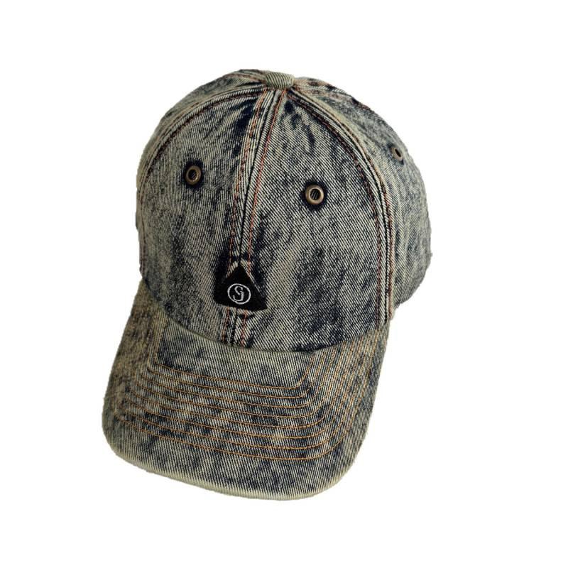 Vintage denim cap children couple student casual fashion soft top embroidery shade baseball cap men