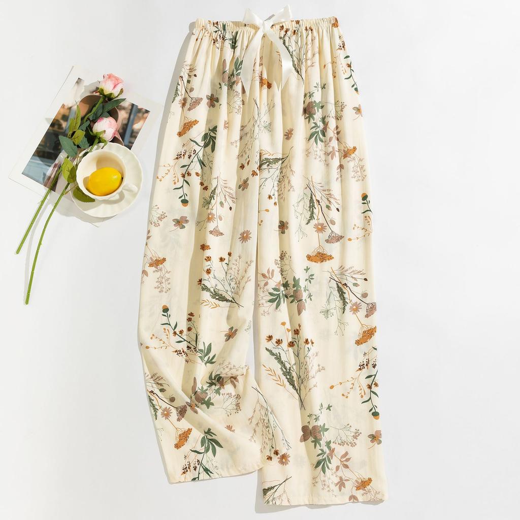 Cotton Silk Pajama Pants for Women, New Summer Style, Thin Cotton Casual Pants, Can Be Worn Outside, Large Size Home Pants