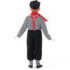 Clown Costume Kids Black White Striped Halloween Stage Performance Comic Show Game Wear