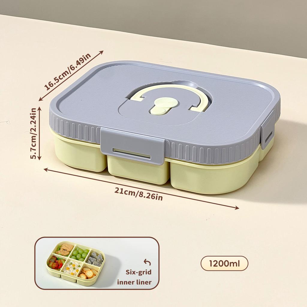 WORTHBUY Large Capacity Plastic Divided Bento Lunch Box Microwave Portable Leak-proof Cold And Hot Food Container For Student