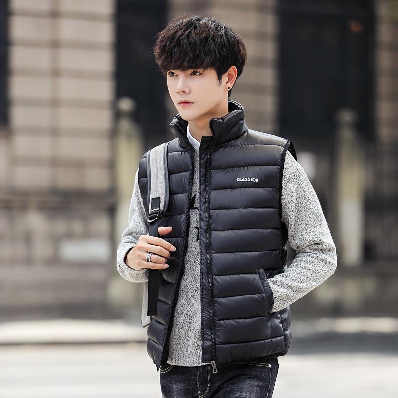 

[Thickened] Spiritual guy couple vest men s coat slim fit thickened women s vest vest to keep warm S чорний